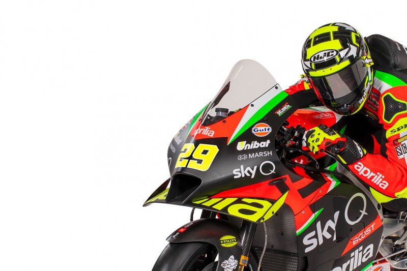 Andrea Iannone dengan motor RS-GP Aprilia (ANTARA/HO-aprilia.com)

