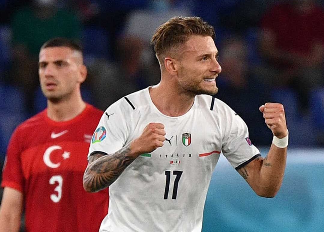 Ciro Immobile mencetak satu gol bagi Italia. IST