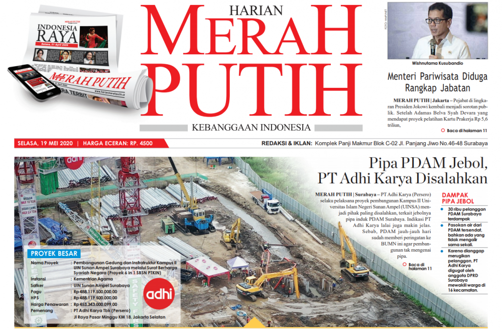 PDAM dan UINSA Salahkan PT Adhi Karya