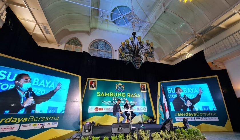 Kadin Surabaya menggelar diskusi ”Sambung Rasa Bersama Calon Pemimpin Surabaya” yang dihadiri Cawali Eri Cahyadi dan Cawawali Armudji.