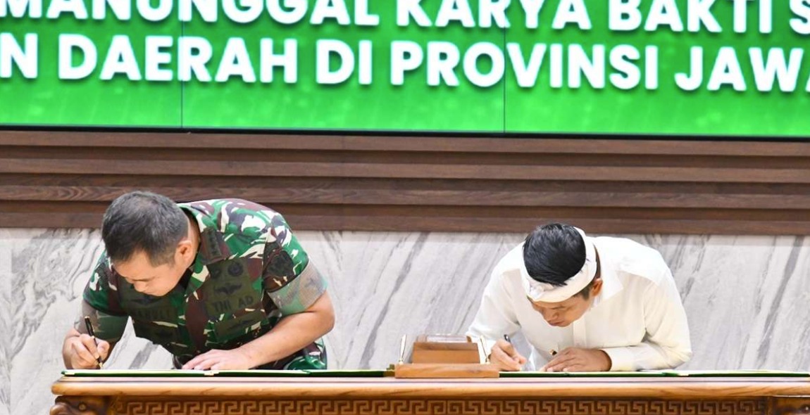 Gubernur Jawa Barat Dedi Mulyadi bersama Kepala Staf TNI AD Jenderal Maruli Simanjuntak resmi menandatangani kerja sama strategis dalam pembangunan berbagai sektor. 