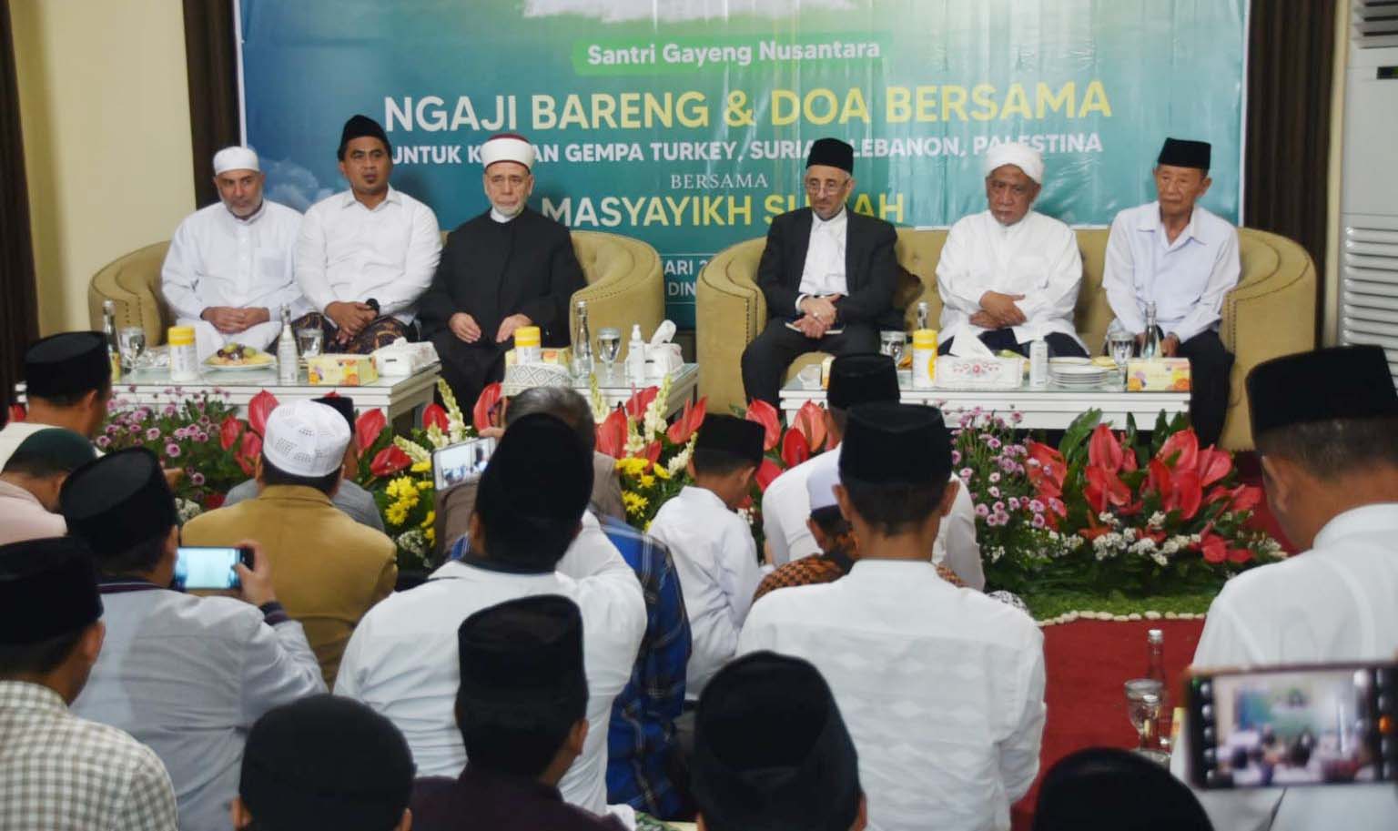 Wakil Gubernur Jawa Tengah Taj Yasin Maimoen menerima ulama dari Suriah, Syekh Taufik Ramadhan Al Buthi dan Syekh Abdu Fattah Bizm, di Rumah Dinas Rinjani, Rabu (8/2/2023).