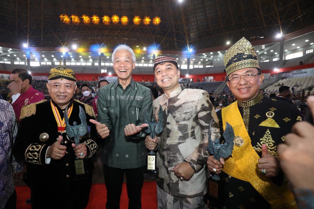 Gubernur Jawa Tengah Ganjar Pranowo saat menghadiri peringatan Hari Pers Nasional (HPN) 2023 di Medan, Kamis (9/2/2023)