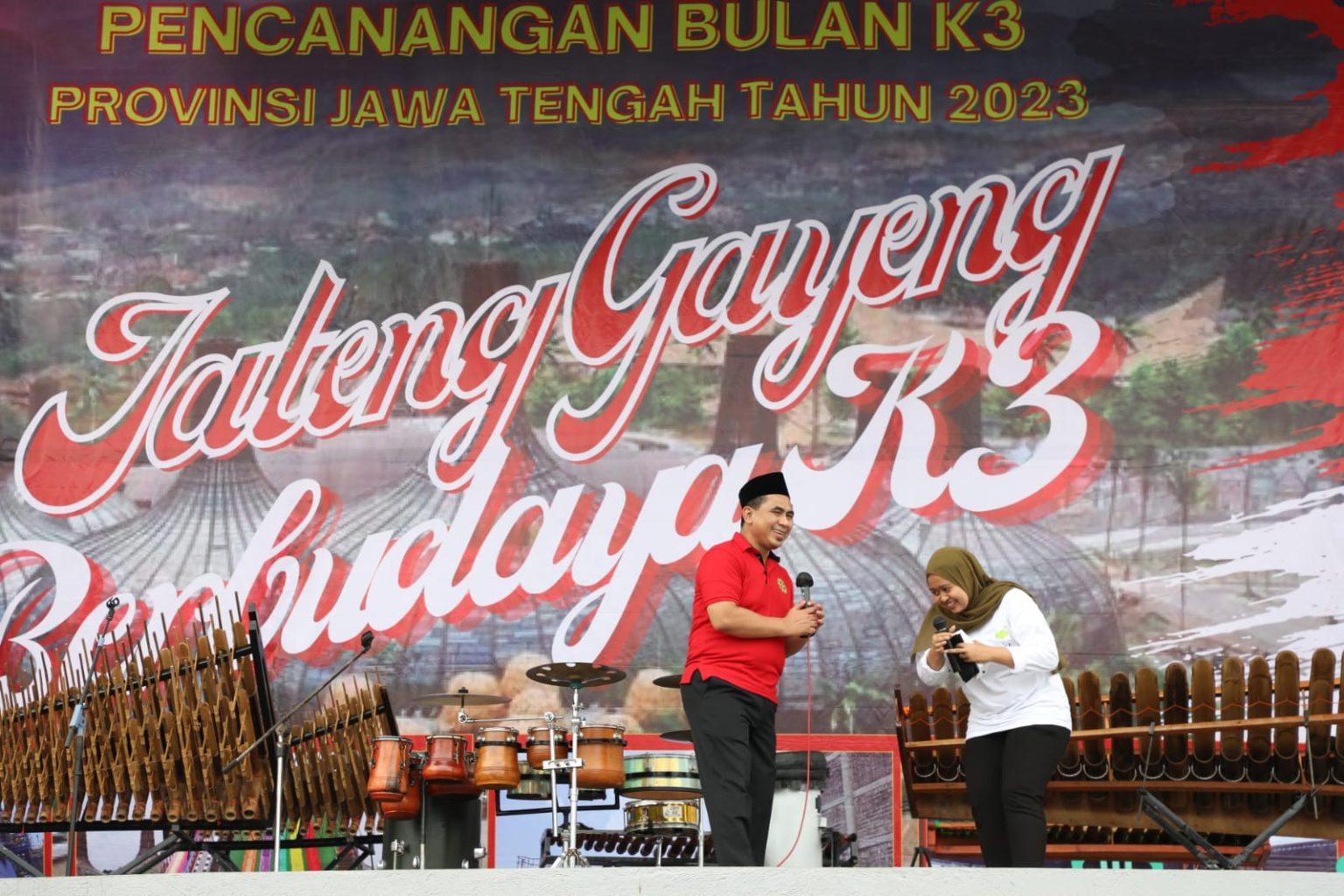 Wakil Gubernur Jawa Tengah Taj Yasin Maimoen saat membuka Pencanangan Bulan K3 (Keselamatan dan Kesehatan Kerja) Tingkat Provinsi Jawa Tengah, di Dusun Semilir Kabupaten Semarang, Kamis (26/1/2023)