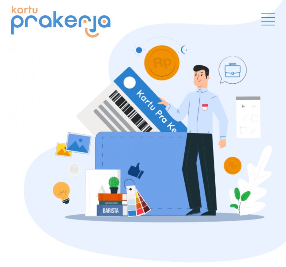 Ilustrasi Kartu Prakerja. Screen Shoot.
