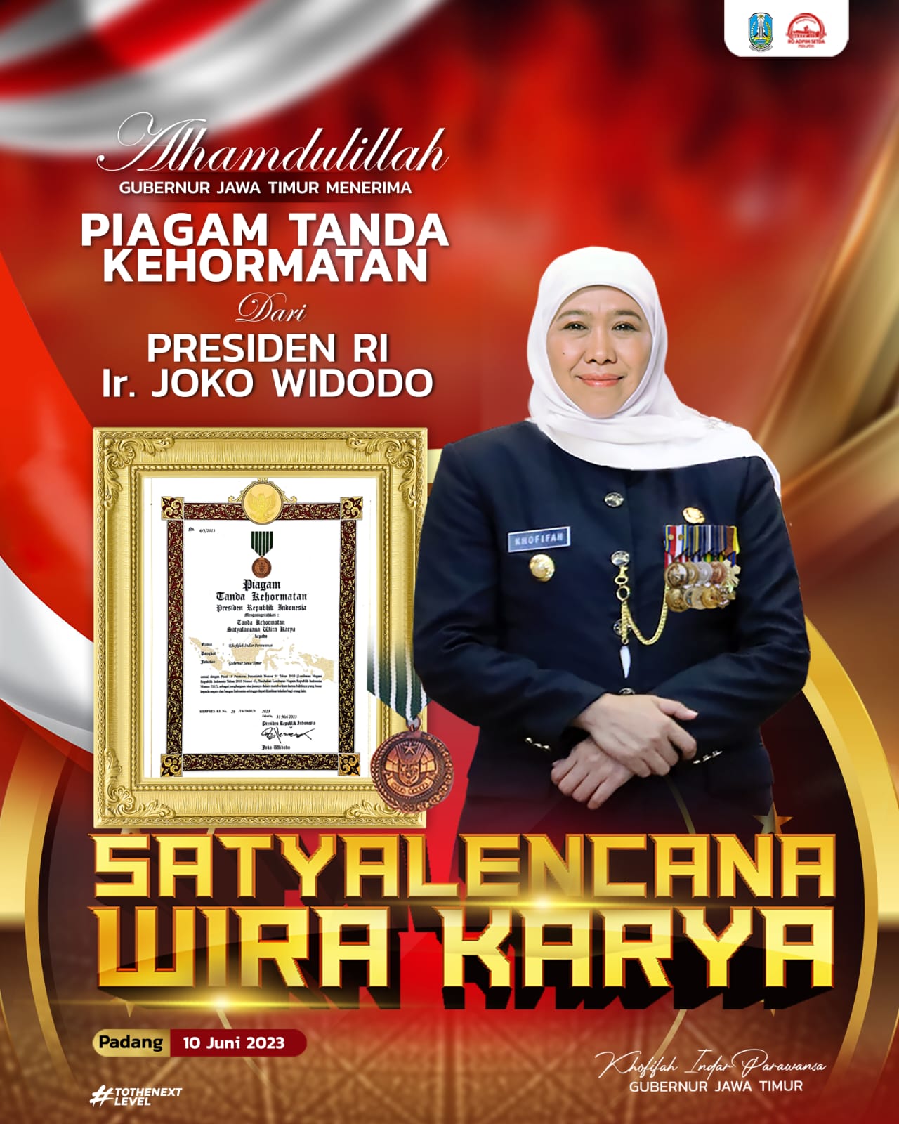 Khofifah Indar Parawansa Gubernur Jatim saat menyampaikan sambutan pada resepsi peringatan Hari Pers Nasional (HPN) 2021 dan HUT Ke-75 PWI di Gedung Negara Grahadi di Jalan Gubernur Suryo Surabaya, Jumat (9/4/2021).