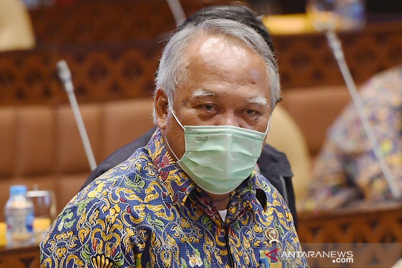 Menteri PUPR Basuki Hadimuljono. ANTARA FOTO/Hafidz Mubarak A/foc/pri.

