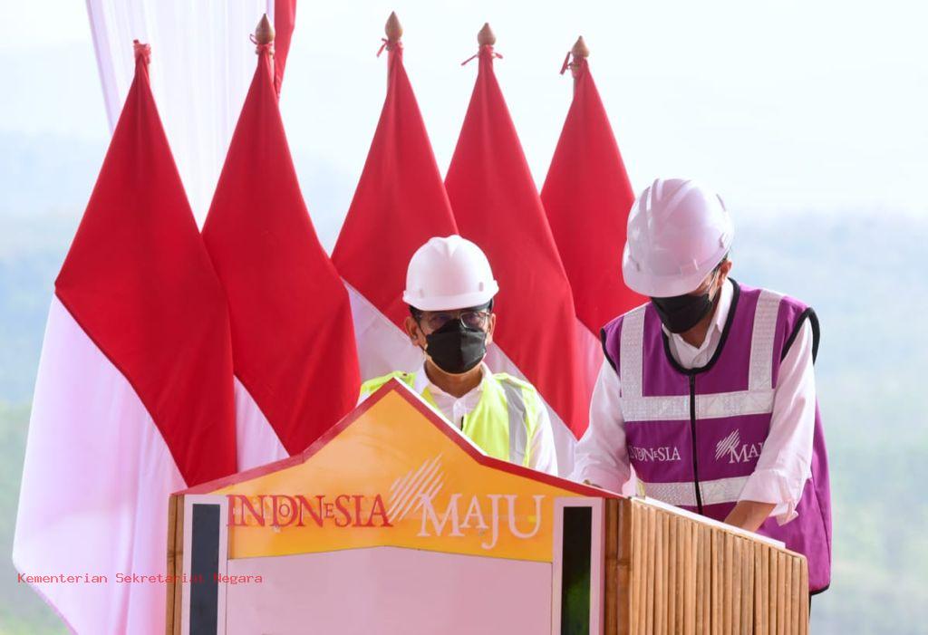 Menurut Presiden Jokowi, Bendungan Kuningan memiliki kapasitas daya tampung sebesar 25,9 juta meter kubik. ist 