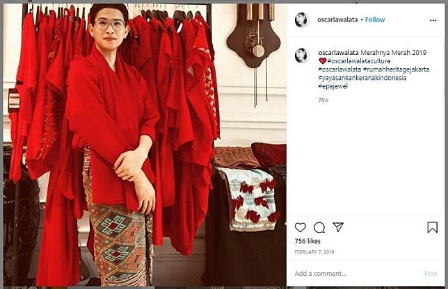 Penampilan Oscar di salah satu feed di Instagramnya. 
