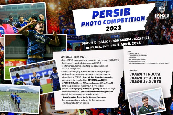 PERSIB kembali menggelar lomba foto untuk pewarta. Kali ini, PERSIB Photo Competition 2023 mengangkat tema "PERSIB di Balik Lensa Musim 2022/2023"