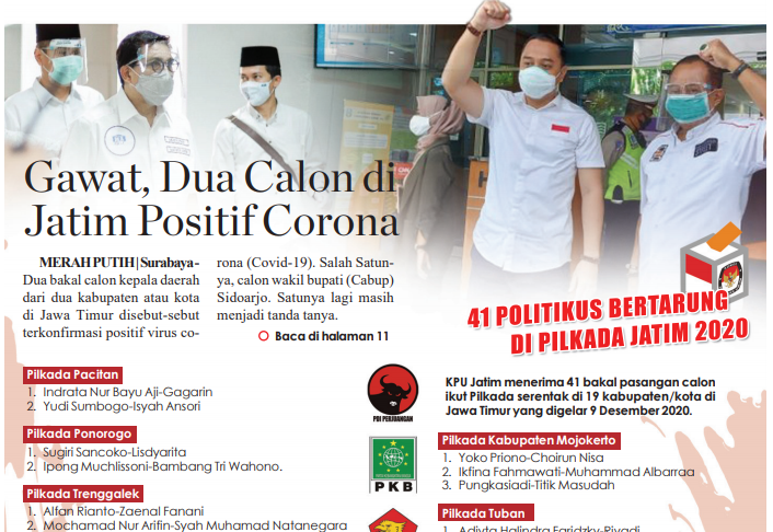 Sssst... Satu Calon di Pilwali Surabaya Positif Corona, Ini Kata KPU