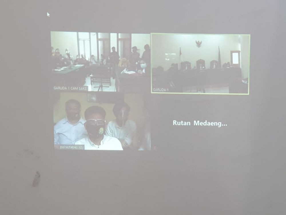 Sidang putusan Memiles secara virtual di PN Surabaya, Kamis (1/10/2020)