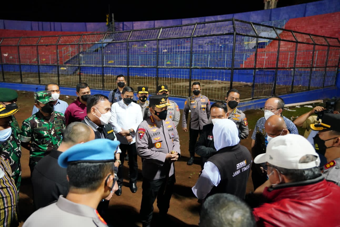 Kapolri, Jenderal Polisi Listyo Sigit Prabowo saat di Stadion Kanjuruhan Malang. 
